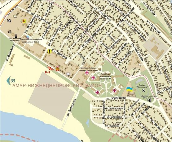 Схема рекламной плоскости по адресу пр.Мануйловский, 11/пр. Воронцова, 11 поток движения от Амурского моста в сторону Центрального моста