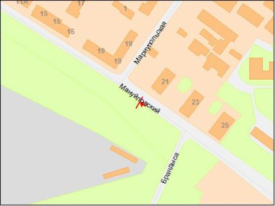 Схема рекламної площини за адресою пр.Мануйловский, 21/пр. Воронцова, 21 поток движения к Амурскому мосту