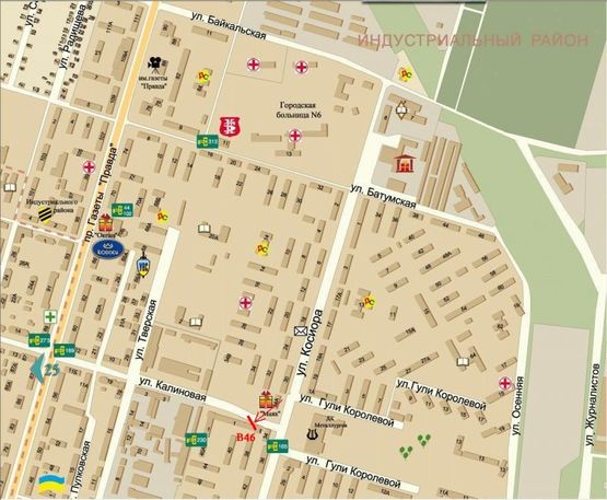 Схема рекламної площини за адресою вул.Калинова, 1/ул.Калиновая, 1, торговый центр, магазины, поток от ул.Коссиора к пр.Слобожанскому