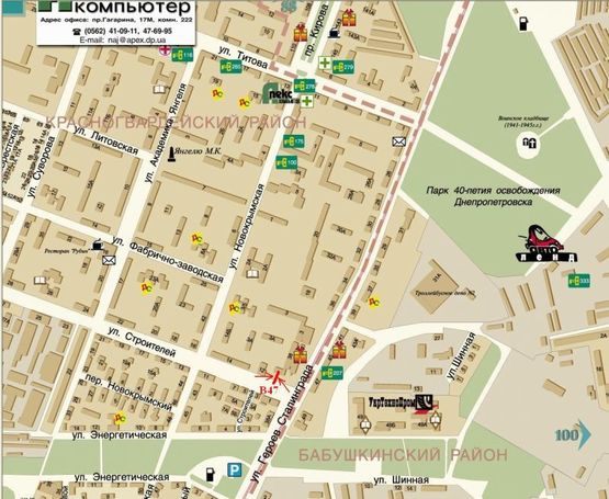 Схема рекламной плоскости по адресу вул.Будівельників, 1/ул.Строителей, 1 поток от пр.Б.Хмельницкого к ул.Макарова