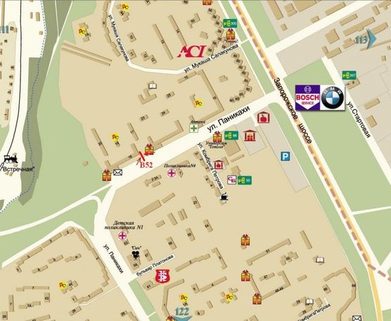 Схема рекламной плоскости по адресу вул.Панікахи, 18/ул.Паникахи, 18, кольцо, запрака ОККО, рядом ТЦ Терра, ТЦ Эпицентр