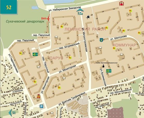 Схема рекламної площини за адресою пров.Парусний, 6/пер.Парусный, 6, жм Парус, тупик маршруток, сосредоточение торговых точек