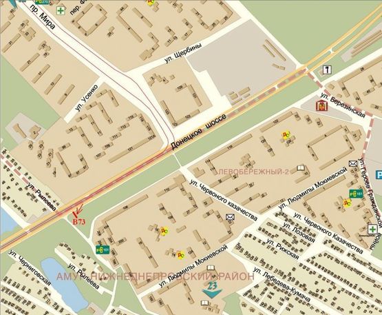 Схема рекламной плоскости по адресу Донецьке шосе, 106/Донецкое шоссе, 106, поток движения к Кайдакскому мосту