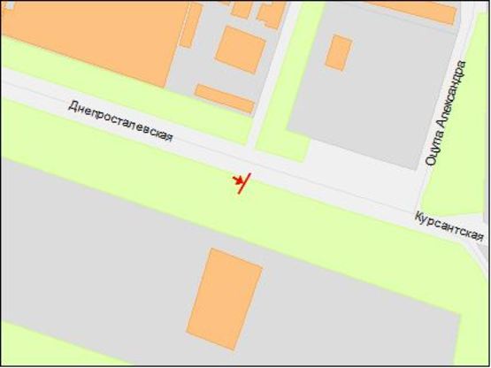 Схема рекламной плоскости по адресу вул.Дніпросталевська -вул.Олександра Ацупа/ул.Винокурова - ул.Комиссара Крылова, автосалоны, авторынок, жм Северный
