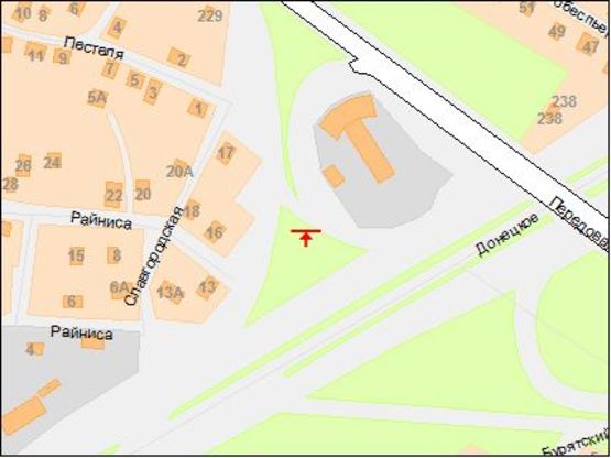 Схема рекламної площини за адресою Донецьке шосе - вул.Передова/Донецкое шоссе - ул.Передовая, въезд в город со стороны Полтавской трассы