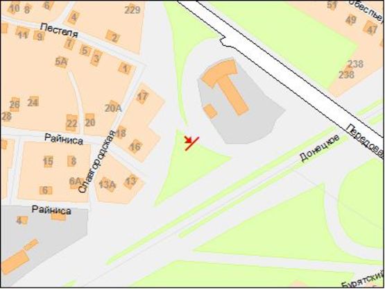 Схема рекламной плоскости по адресу Донецьке шосе - вул.Передова/Донецкое шоссе - ул.Передовая