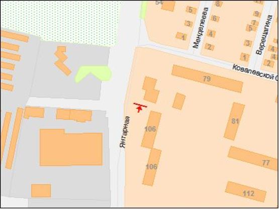 Схема рекламной плоскости по адресу вул.Янтарна, 100/ул.Янтарная, 100, аквапарк Янтарный