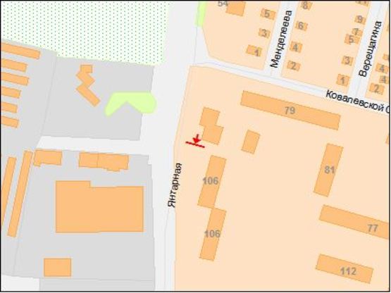 Схема рекламной плоскости по адресу вул.Янтарна, 100/ул.Янтарная, 100, аквапарк Янтарный