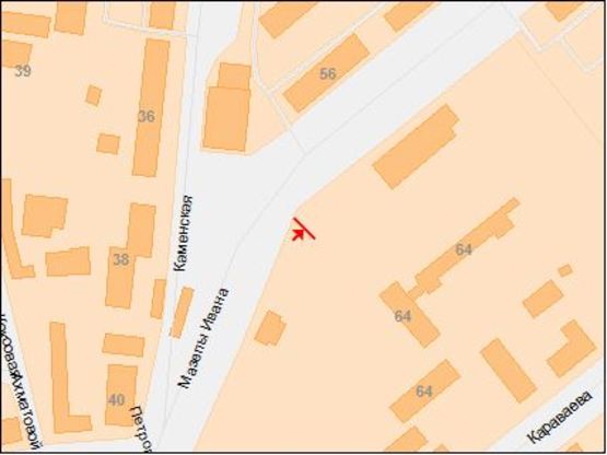 Схема рекламної площини за адресою пр.Івана Мазепи, маг.АТБ, навпроти маг.ПІК, базар, до центру/пр.Петровского, маг.АТБ, напротив маг.ПИК, в центр