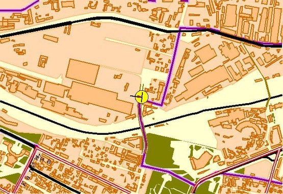 Схема рекламної площини за адресою вул. І. Езау, 10А, біля Автоцентру "Аэліта", до центру/ул. Булыгина 10А, возле Автоцентра Аэлита, в центр