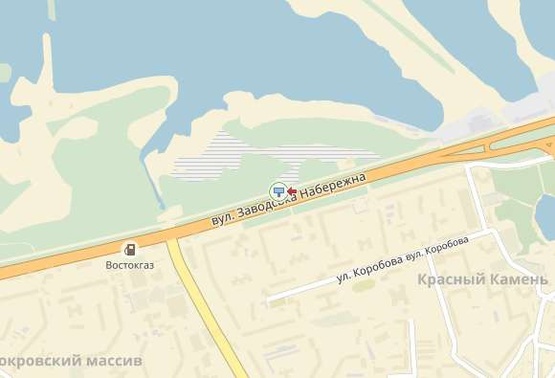 Схема рекламної площини за адресою вул. Набережна Заводська з центру/ул. Набережная Заводская, из центра