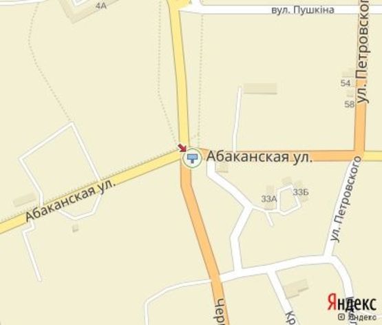 Схема рекламної площини за адресою Европейская ул. - Абаканская ул. (магазины, кафе)