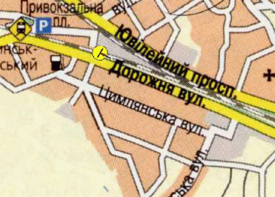 Схема рекламной плоскости по адресу Київська траса, біля вул.Дорожня, в центр/Киевская трасса, возле ул.Дорожной, в центр
