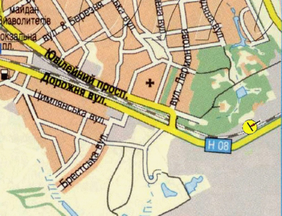 Схема рекламной плоскости по адресу вул. Січеславский шлях, з'їзд з Баглейського мосту, в центр/ул. Днепропетровская, возле съезда с Баглейского моста, в центр