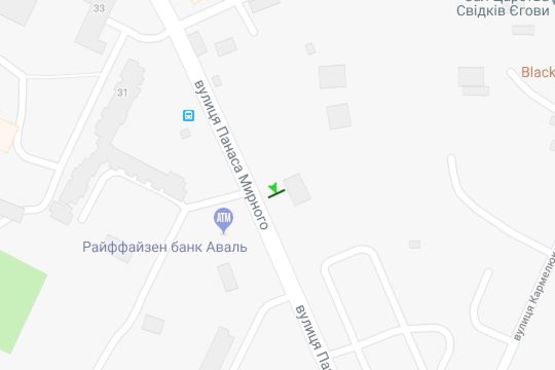 Схема рекламной плоскости по адресу Панаса Мирного вул., 21