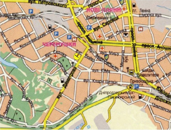 Схема рекламной плоскости по адресу Вул. М. Грушевського,14а бік Димитровського ринку/ул.Михаила Грушевского ул. 14а, к Димитровскому рынку