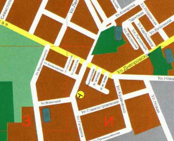 Схема рекламної площини за адресою вул. Гагарина, район ринку "Новий", з центру/Гагарина ул., район рынка Новый, из центра