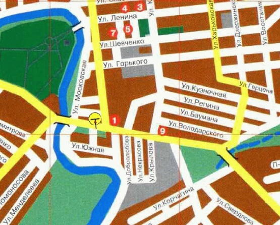 Схема рекламной плоскости по адресу вул. Полтавськая, 158, в центр/Полтавская ул. 158, в центр