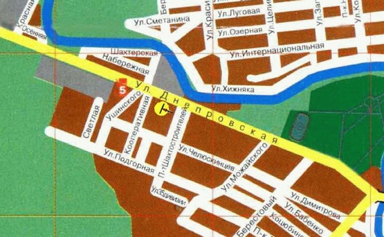 Схема рекламной плоскости по адресу вул. Дніпровська, 8, з центру/Днепровская ул. 8, из центра