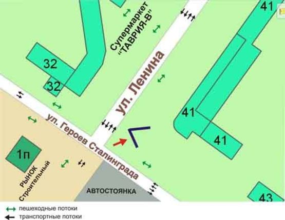 Схема рекламной плоскости по адресу перекрёсток пр.Мира, ул.Парусная, №10-А