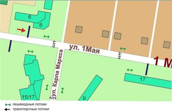 Схема рекламной плоскости по адресу перекрёсток ул.В.Шума и ул.1Мая, №17-Б
