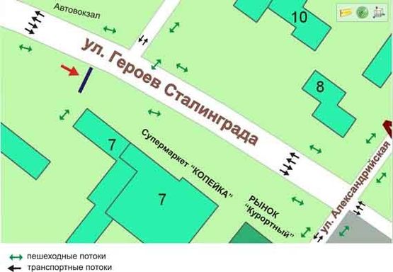 Схема рекламной плоскости по адресу ул.Парусная,9, №26-А