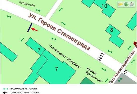 Схема рекламной плоскости по адресу ул.Парусная,9, №27-Б