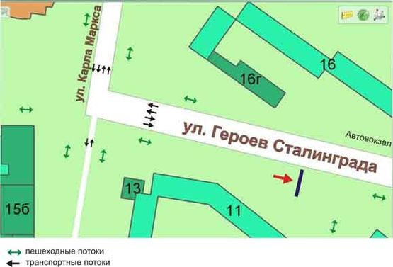 Схема рекламной плоскости по адресу ул.Парусная,11, №28-А