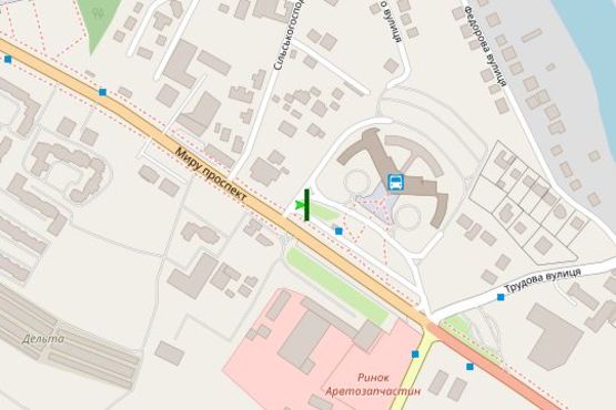 Схема рекламной плоскости по адресу Вінницьке шосе, 23 (Автовокзал)