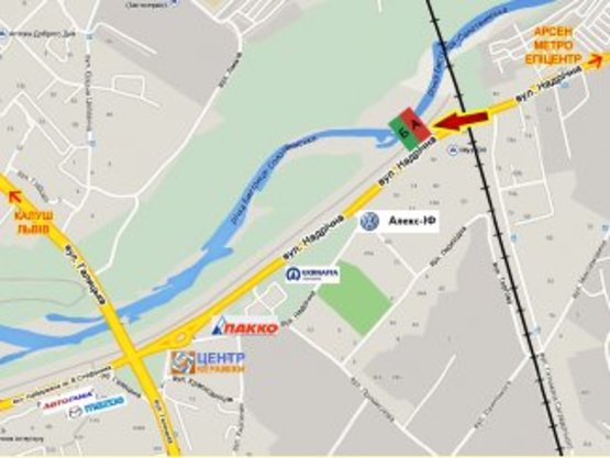 Схема рекламной плоскости по адресу Надрічна ж/д переїзд