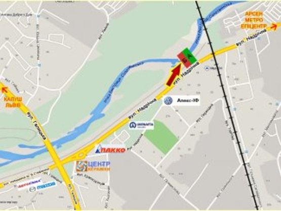 Схема рекламної площини за адресою Надрічна ж/д переїзд