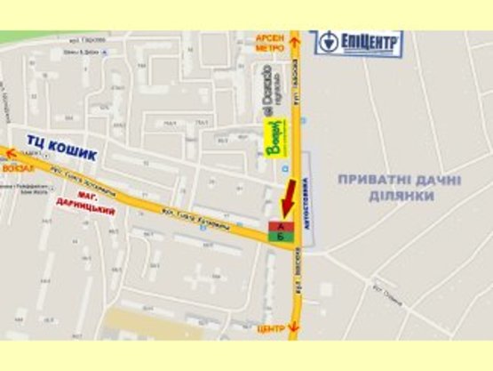 Схема рекламной плоскости по адресу Івасюка-Хоткевича                перехрестя