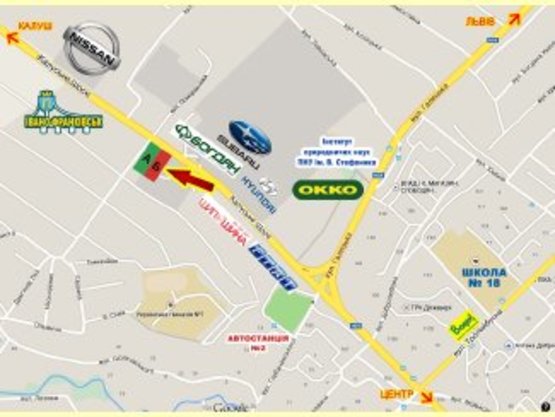 Схема рекламной плоскости по адресу Калуське шосе (автосалони)