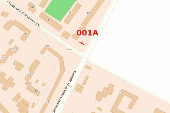 Схема рекламной плоскости по адресу Днепропетровская дорога, 120 - ул. Генерала Бочарова