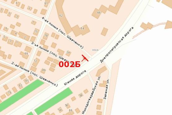 Схема рекламної площини за адресою Южная дорога - ул.Суворовская