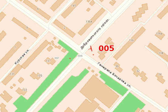 Схема рекламной плоскости по адресу пр-т Добровольского - ул. Бочарова (левый)