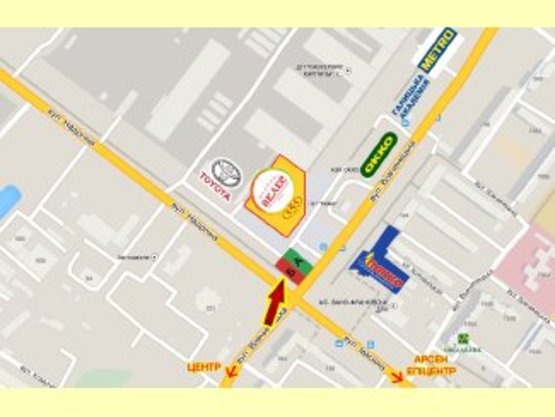 Схема рекламной плоскости по адресу Вовчинецька СМ "555" (верхній), METRO