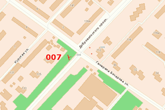 Схема рекламної площини за адресою пр-т Добровольского - ул. Бочарова (остановка)