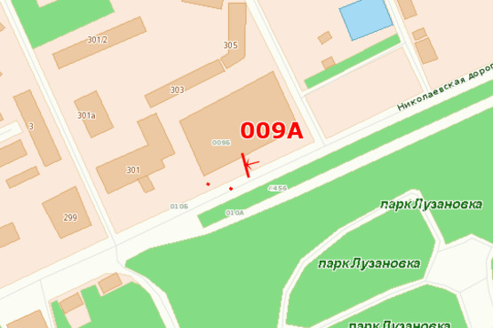 Схема рекламної площини за адресою Николаевская дор. (Лузановка)