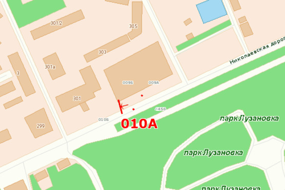 Схема рекламной плоскости по адресу Николаевская дор. (конечная 1-го трамвая)