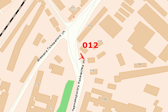 Схема рекламной плоскости по адресу ул.Черноморского Казачества, 114