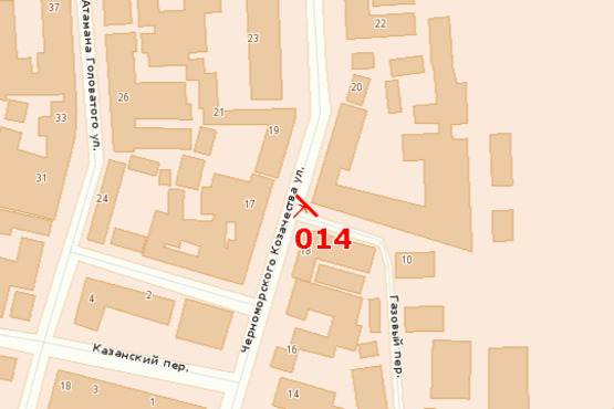 Схема рекламной плоскости по адресу ул.Черноморского Казачества, 24