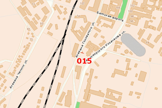 Схема рекламної площини за адресою ул. Атамана Головатого, 102