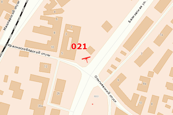 Схема рекламной плоскости по адресу ул. Балковская - ул. Краснослободская