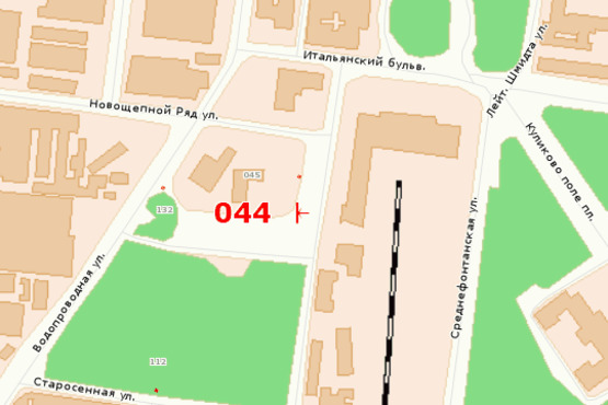 Схема рекламної площини за адресою Сквер 9-го Января (левый)