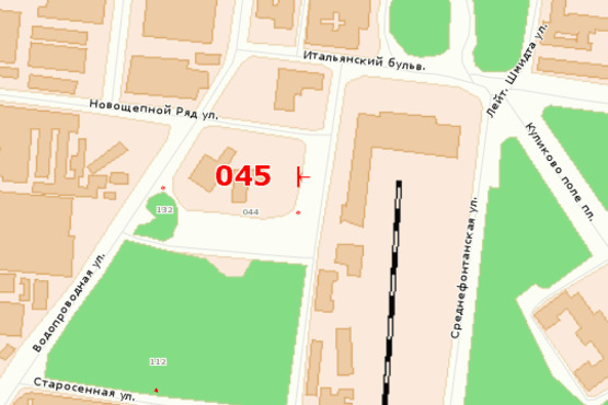 Схема рекламної площини за адресою Сквер 9-го Января (правый)