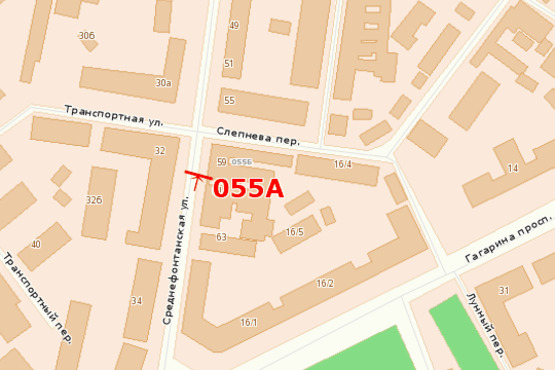 Схема рекламной плоскости по адресу ул. Среднефонтанская, 59