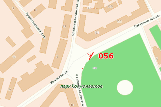 Схема рекламной плоскости по адресу ул. Среднефонтанская - Гагарина