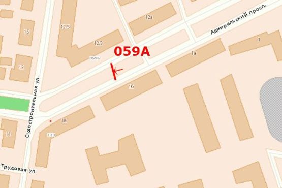 Схема рекламної площини за адресою пр-т Адмиральский (между Судостр и 5 ст.) на 5 - разделитель