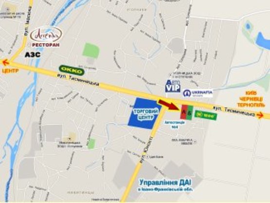 Схема рекламной плоскости по адресу Тисменецька-Юностi №1